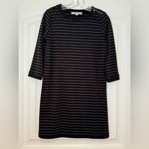 LOFT 3/4 Sleeve Striped Dress